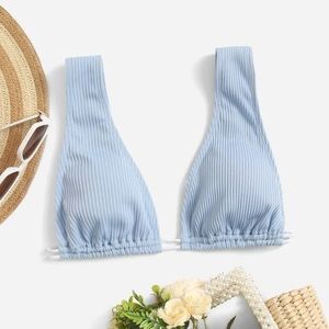 SHEIN Ribbed Drawstring Draw Back Bikini M